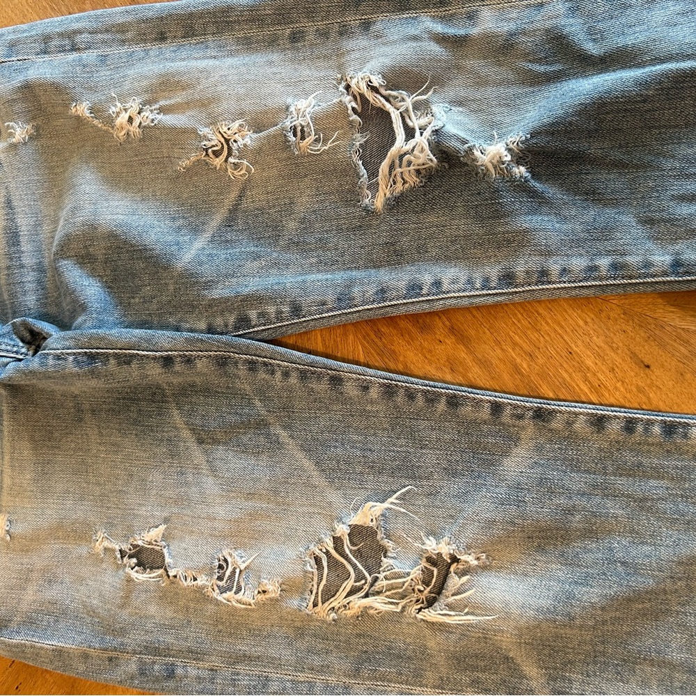 AG Adriano Goldschmied Ex‑Boyfriend Slouchy Slim AG‑ED Distressed Torn Jeans 24R - Picture 12 of 13